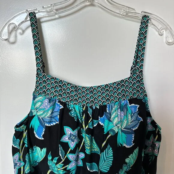 Beach House Tankini Swim Top Size 12 Adj Drawstring Hem Lined Bust Support - Picture 4 of 14